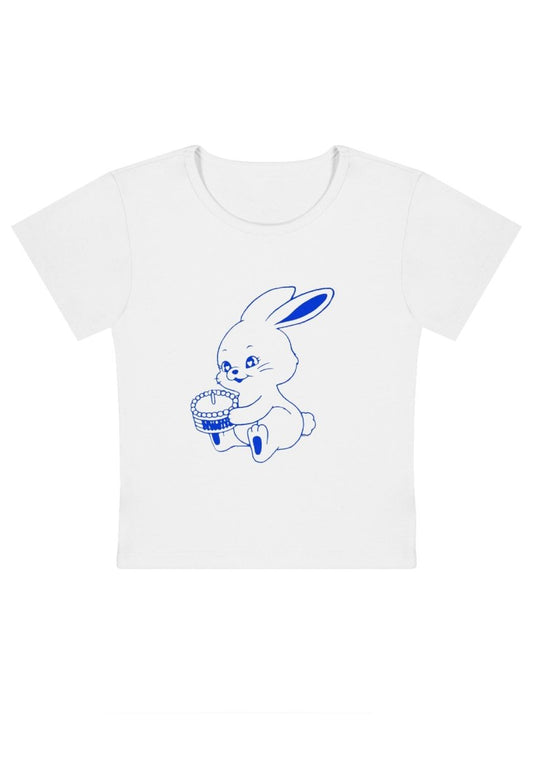 Birthday Rabbit Y2k Baby Tee-cherrykitten-Awww,Baby Tees,KPOP,Tops