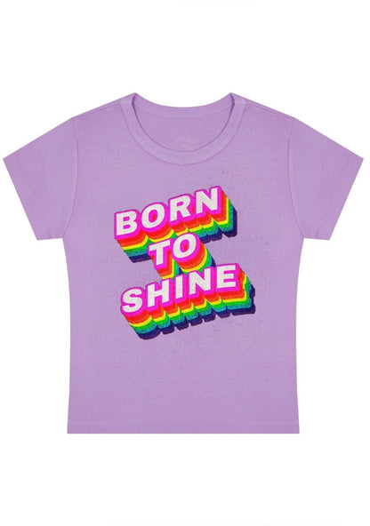 Born To Shine Y2k Baby Tee-cherrykitten-Baby Tees,Pride,Tops