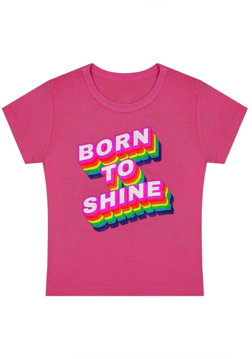 Born To Shine Y2k Baby Tee-cherrykitten-Baby Tees,Pride,Tops