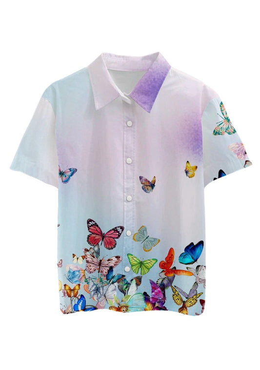 Butterfly Dream Print Shirts - cherrykittenButterfly Dream Print Shirts