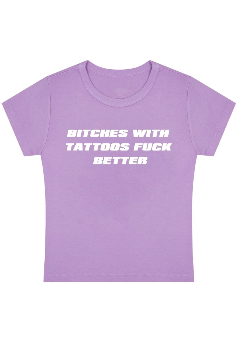 Bxxches With Tattoos Fxxk Better Y2k Baby Tee - cherrykittenBxxches With Tattoos Fxxk Better Y2k Baby Tee