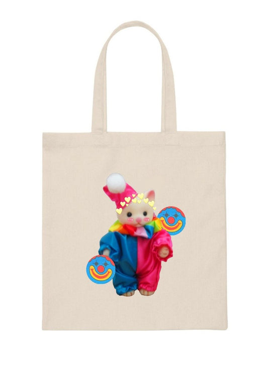 Chat Clown Canvas Tote Bag - cherrykittenChat Clown Canvas Tote Bag