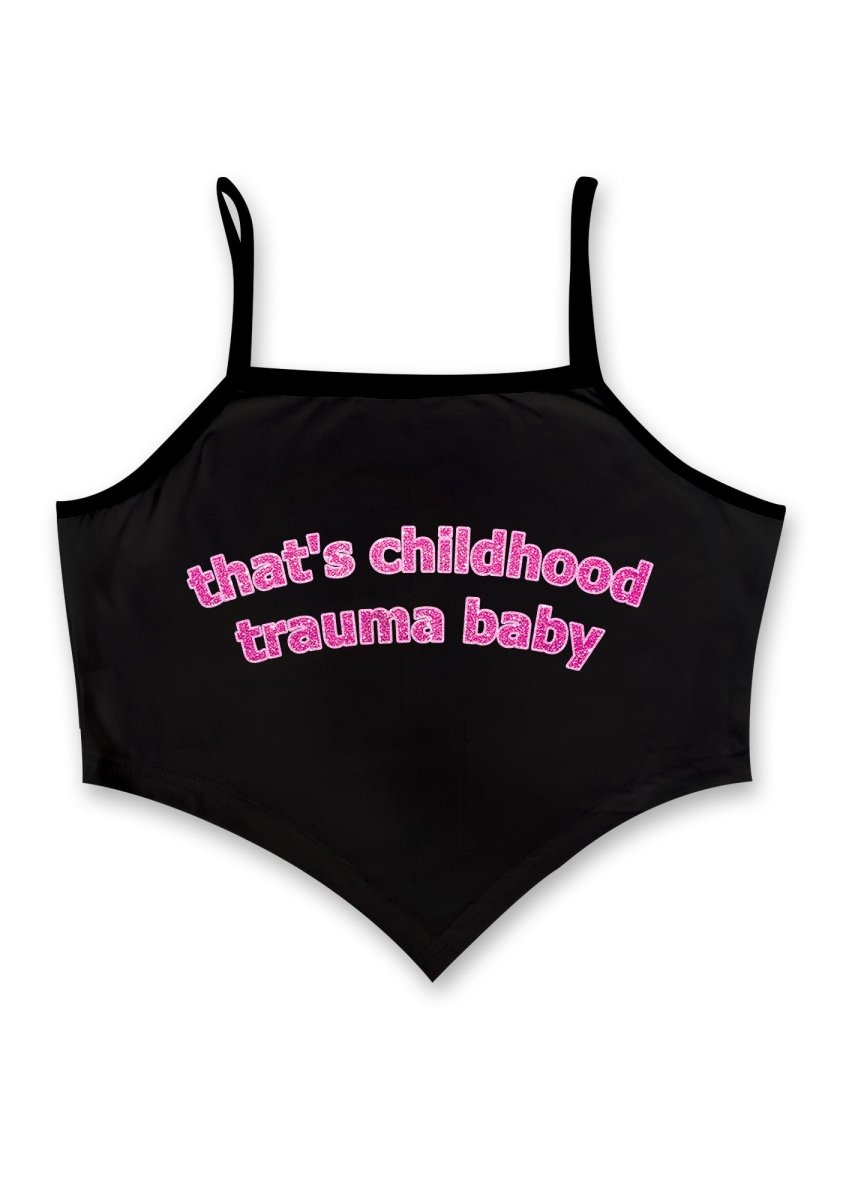 Childhood Trauma Bandana Crop Tank - cherrykittenChildhood Trauma Bandana Crop Tank