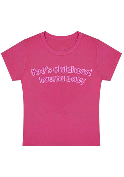 Childhood Trauma Y2k Baby Tee - cherrykittenChildhood Trauma Y2k Baby Tee