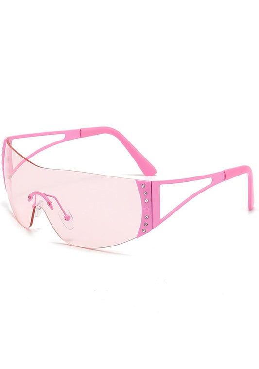 Chromatic Vision Frameless Shield Sunglasses - cherrykittenChromatic Vision Frameless Shield Sunglasses