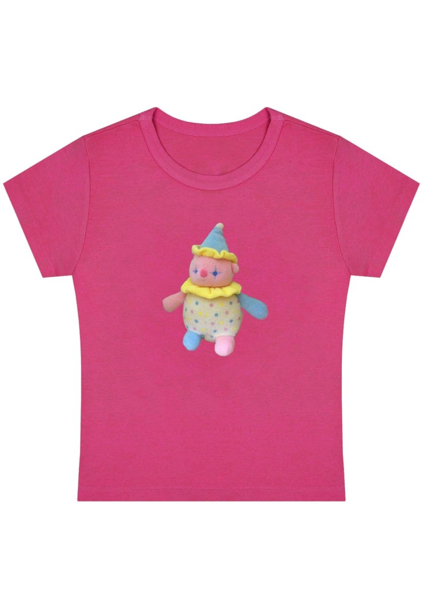 Clowncore Stuffie Y2K Baby Tee - cherrykittenClowncore Stuffie Y2K Baby Tee