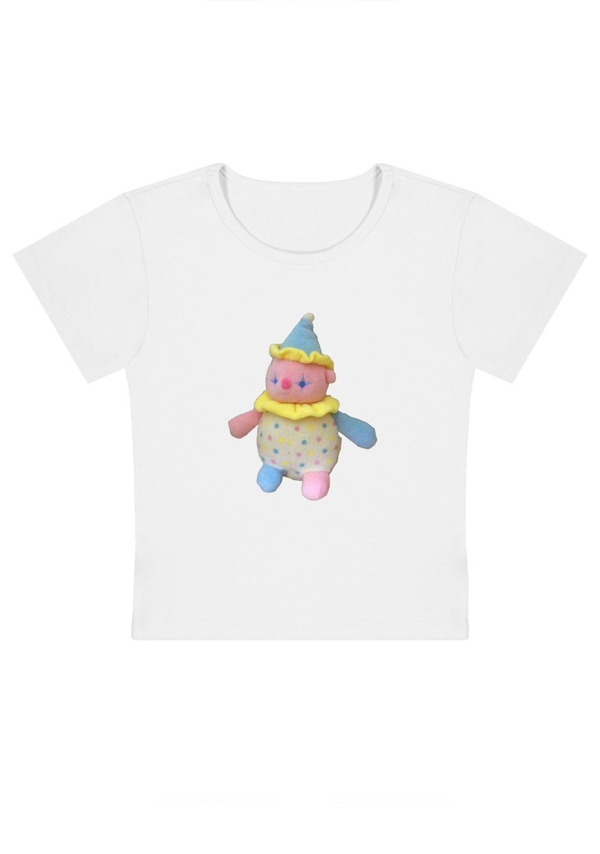 Clowncore Stuffie Y2K Baby Tee - cherrykittenClowncore Stuffie Y2K Baby Tee