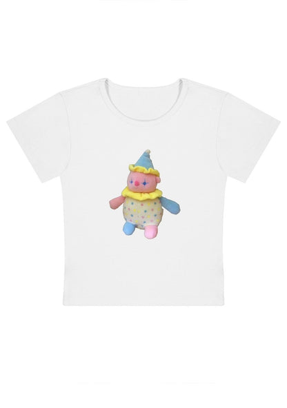 Clowncore Stuffie Y2K Baby Tee - cherrykittenClowncore Stuffie Y2K Baby Tee