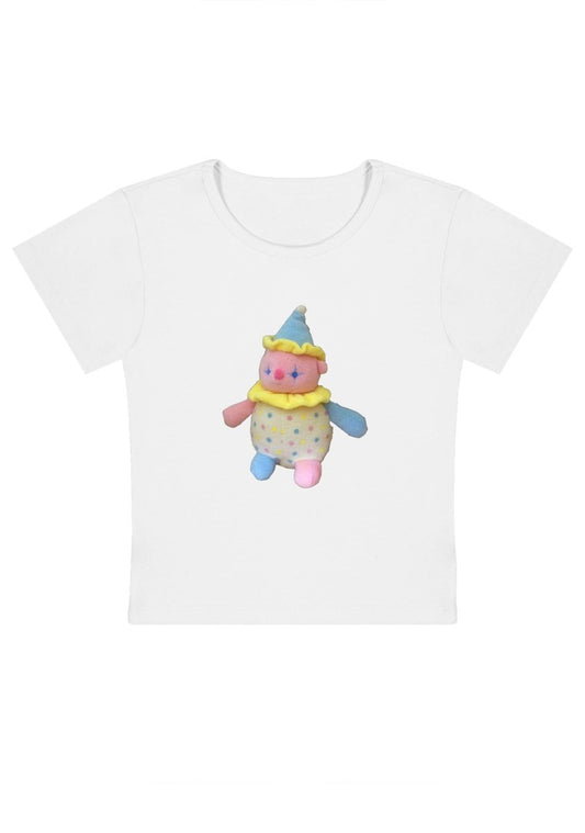 Clowncore Stuffie Y2K Baby Tee - cherrykittenClowncore Stuffie Y2K Baby Tee