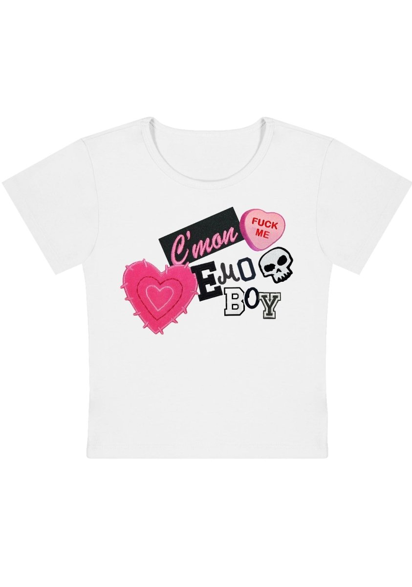 C'mon Emo Boy Y2K Baby Tee - cherrykittenC'mon Emo Boy Y2K Baby Tee