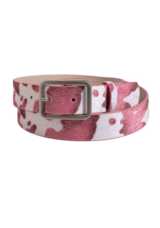 Cow Pattern PU Buckle Belt - cherrykittenCow Pattern PU Buckle Belt