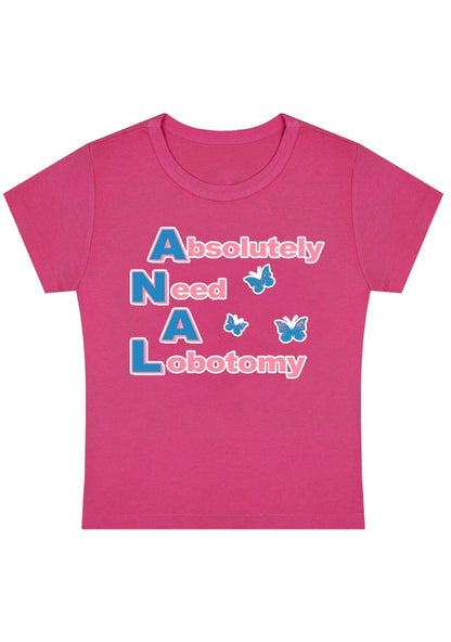 Curvy Absolutely Need A Lobotomy Baby Tee - cherrykittenCurvy Absolutely Need A Lobotomy Baby Tee