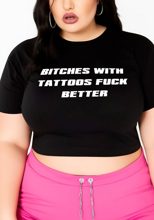 Curvy Bxxches With Tattoos Fxxk Better Baby Tee - cherrykittenCurvy Bxxches With Tattoos Fxxk Better Baby Tee