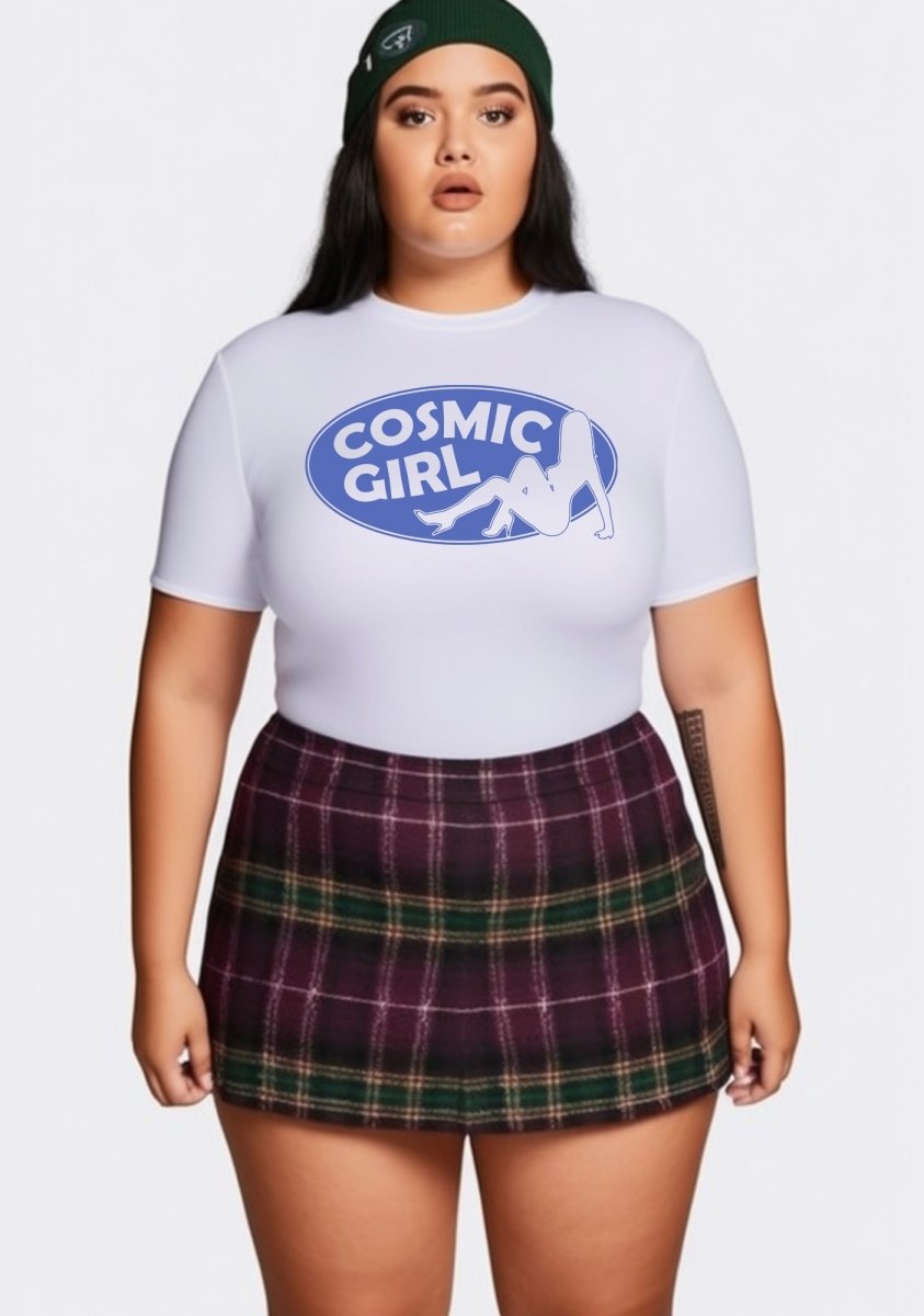 Curvy Cosmic Girl Baby Tee - cherrykittenCurvy Cosmic Girl Baby Tee