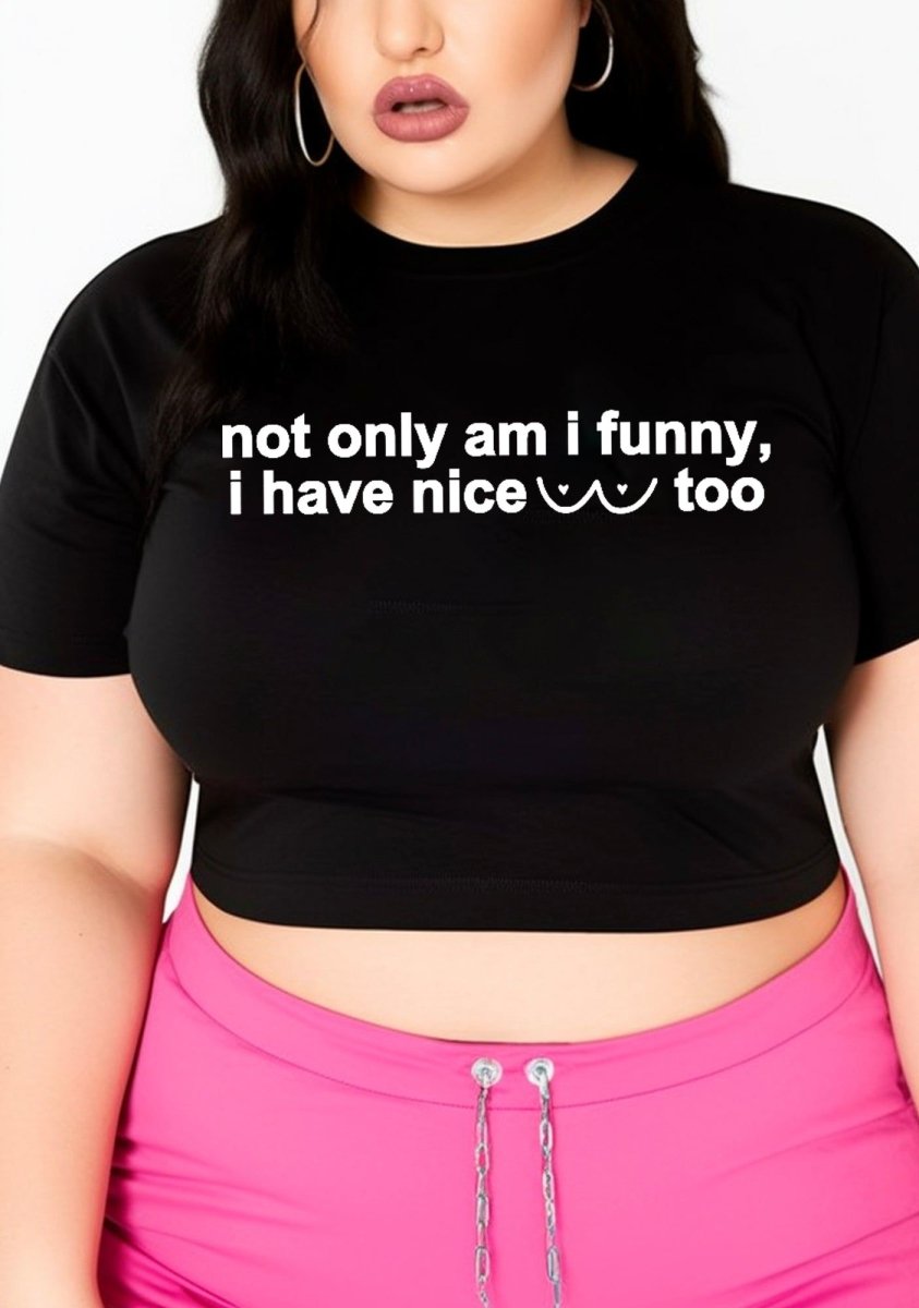 Curvy I Have Nice Dots Too Baby Tee - cherrykittenCurvy I Have Nice Dots Too Baby Tee