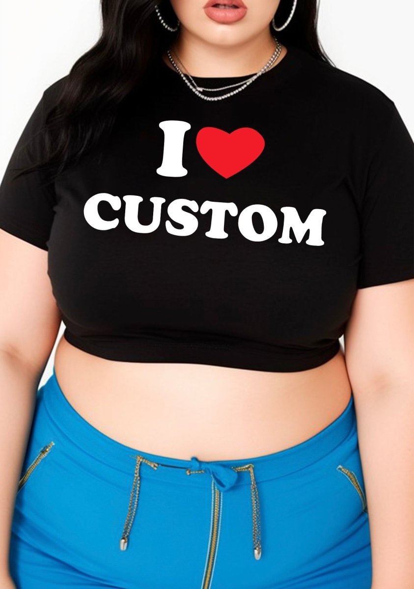 Curvy I Love Custom Personalized Baby Tee - cherrykittenCurvy I Love Custom Personalized Baby Tee