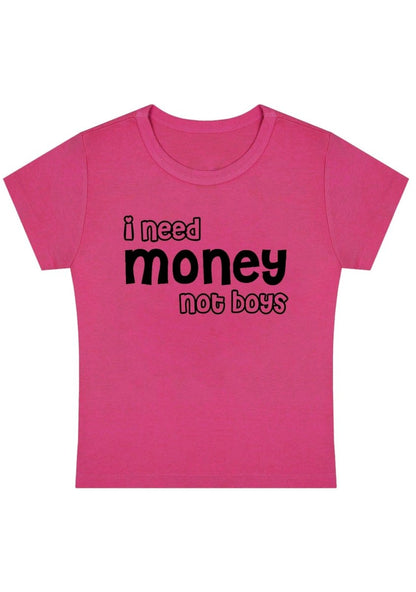 Curvy I Need Money Not Boys Baby Tee - cherrykittenCurvy I Need Money Not Boys Baby Tee