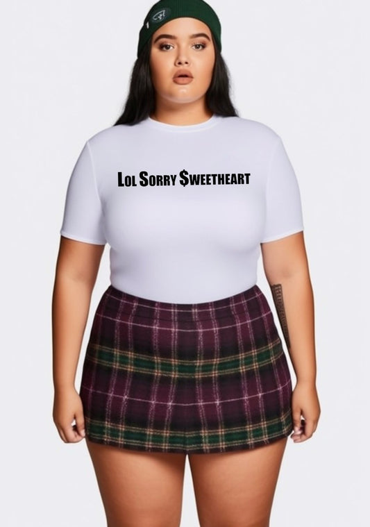 Curvy Lol Sorry Sweetheart Baby Tee - cherrykittenCurvy Lol Sorry Sweetheart Baby Tee