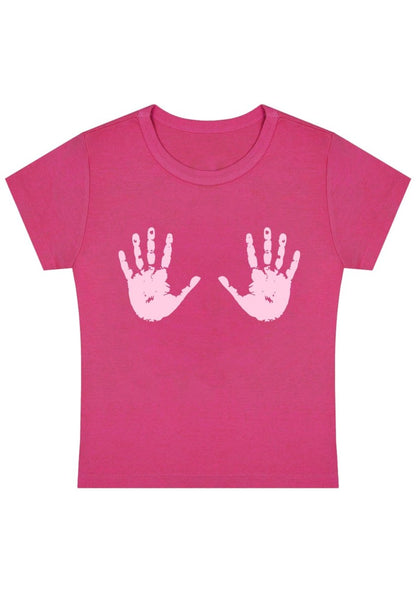 Curvy Put Your Hands Right Baby Tee - cherrykittenCurvy Put Your Hands Right Baby Tee