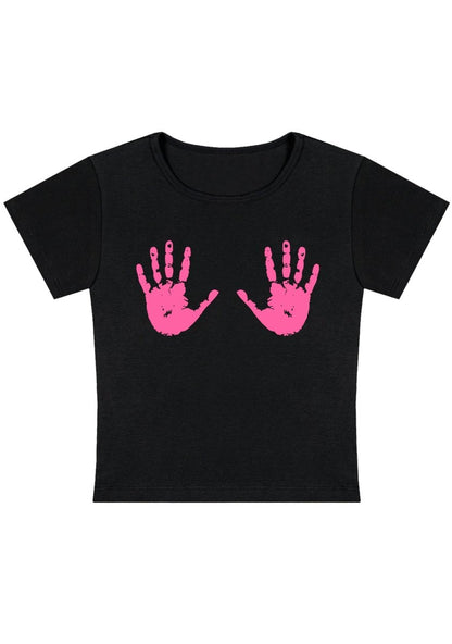 Curvy Put Your Hands Right Baby Tee - cherrykittenCurvy Put Your Hands Right Baby Tee