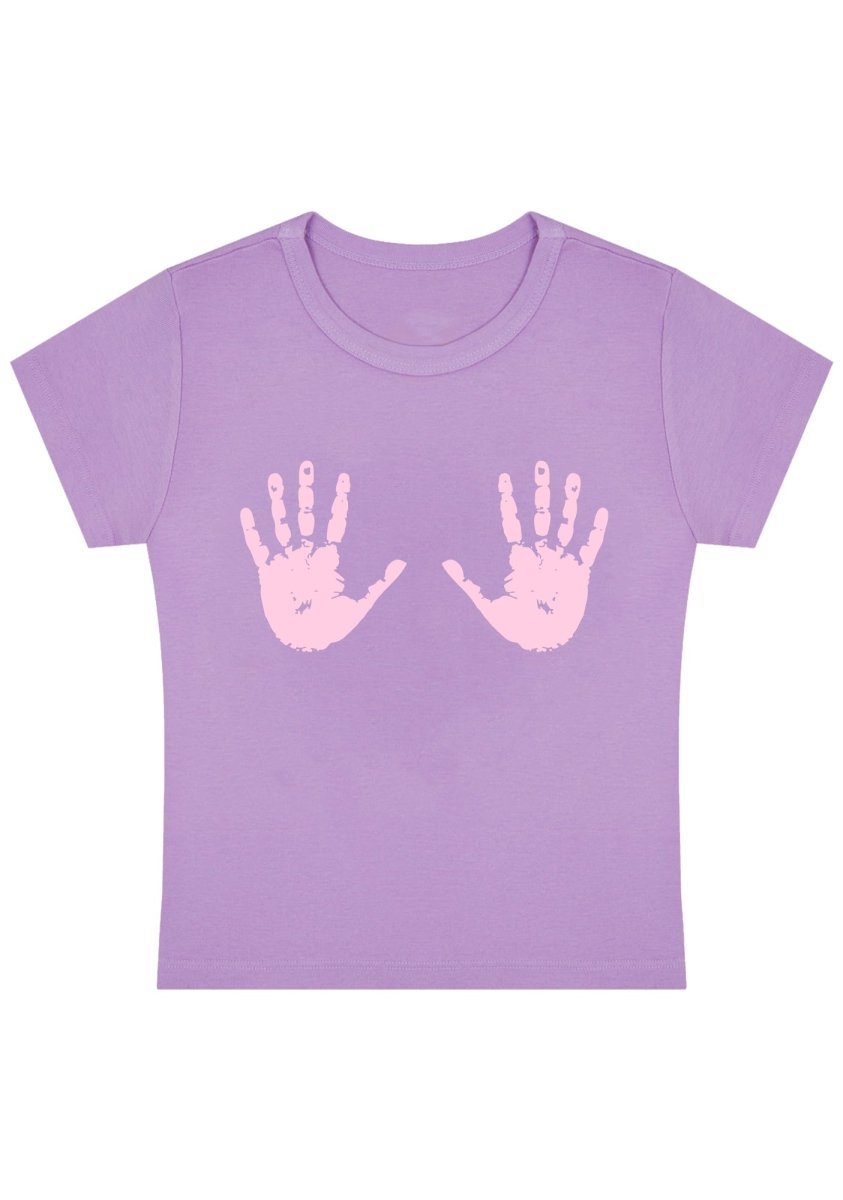 Curvy Put Your Hands Right Baby Tee - cherrykittenCurvy Put Your Hands Right Baby Tee