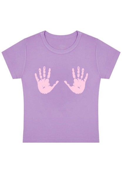 Curvy Put Your Hands Right Baby Tee - cherrykittenCurvy Put Your Hands Right Baby Tee