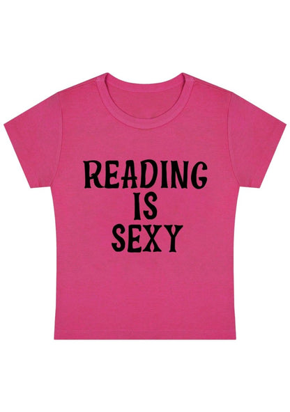 Curvy Reading Is Sxxx Baby Tee - cherrykittenCurvy Reading Is Sxxx Baby Tee