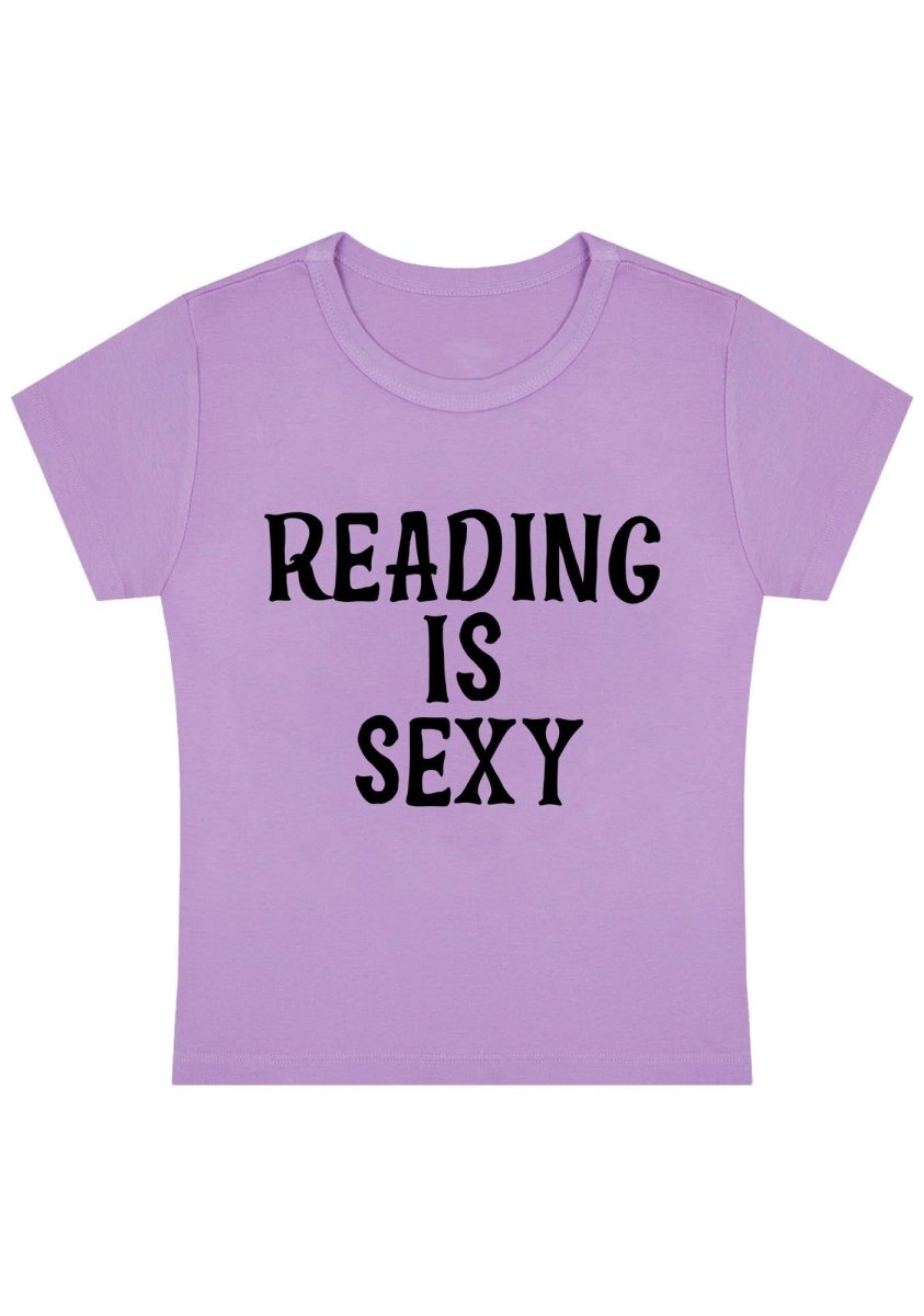 Curvy Reading Is Sxxx Baby Tee - cherrykittenCurvy Reading Is Sxxx Baby Tee