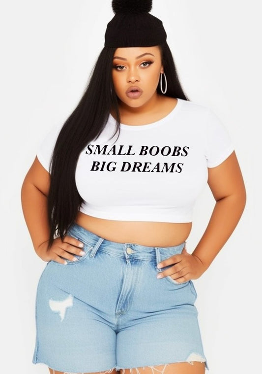 Curvy Small But Big Dreams Baby Tee - cherrykittenCurvy Small But Big Dreams Baby Tee