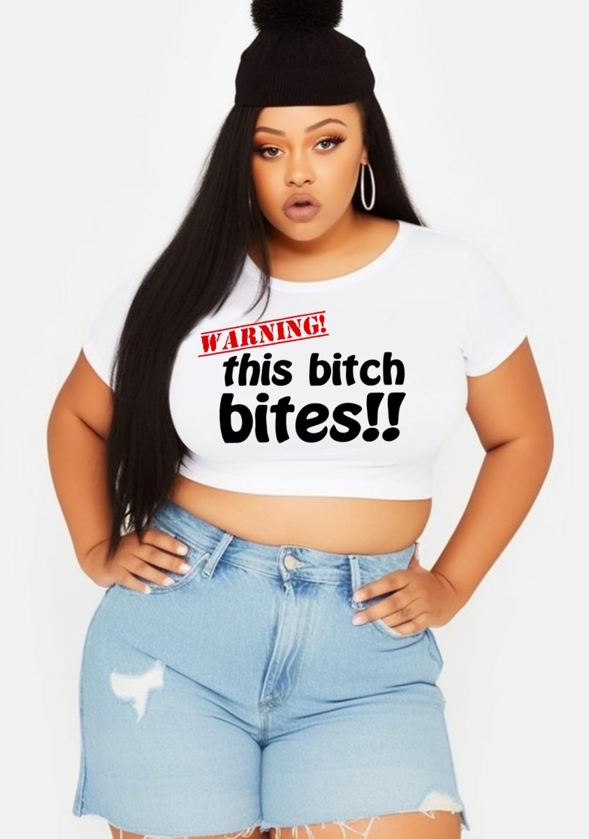 Curvy This Bxtch Bites Baby Tee - cherrykittenCurvy This Bxtch Bites Baby Tee