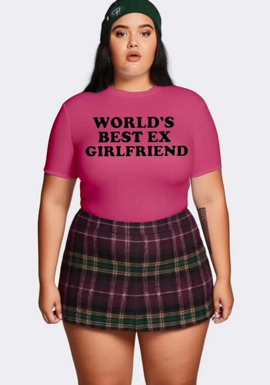 Curvy World's Best Ex Girlfriend Baby Tee - cherrykittenCurvy World's Best Ex Girlfriend Baby Tee