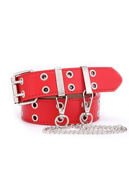 Decorative Chain Leather Buckle Belt - cherrykittenDecorative Chain Leather Buckle Belt