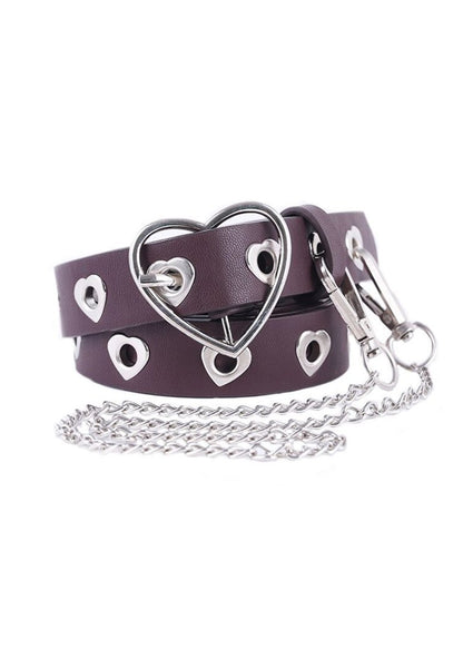 Detachable Chain Heart Buckle Punk Belt - cherrykittenDetachable Chain Heart Buckle Punk Belt