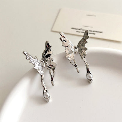 Elegant Butterfly Silver Earnail Earrings - cherrykittenElegant Butterfly Silver Earnail Earrings