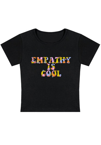 Empathy Is Cool Y2K Baby Tee - cherrykittenEmpathy Is Cool Y2K Baby Tee