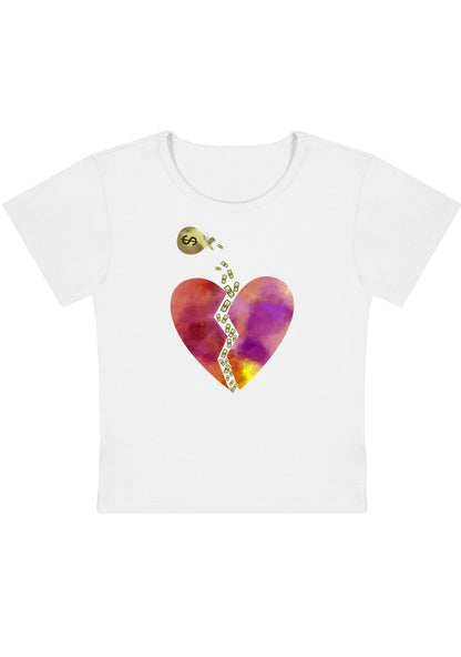 Fill My Heart With Cash Y2k Baby Tee - cherrykittenFill My Heart With Cash Y2k Baby Tee