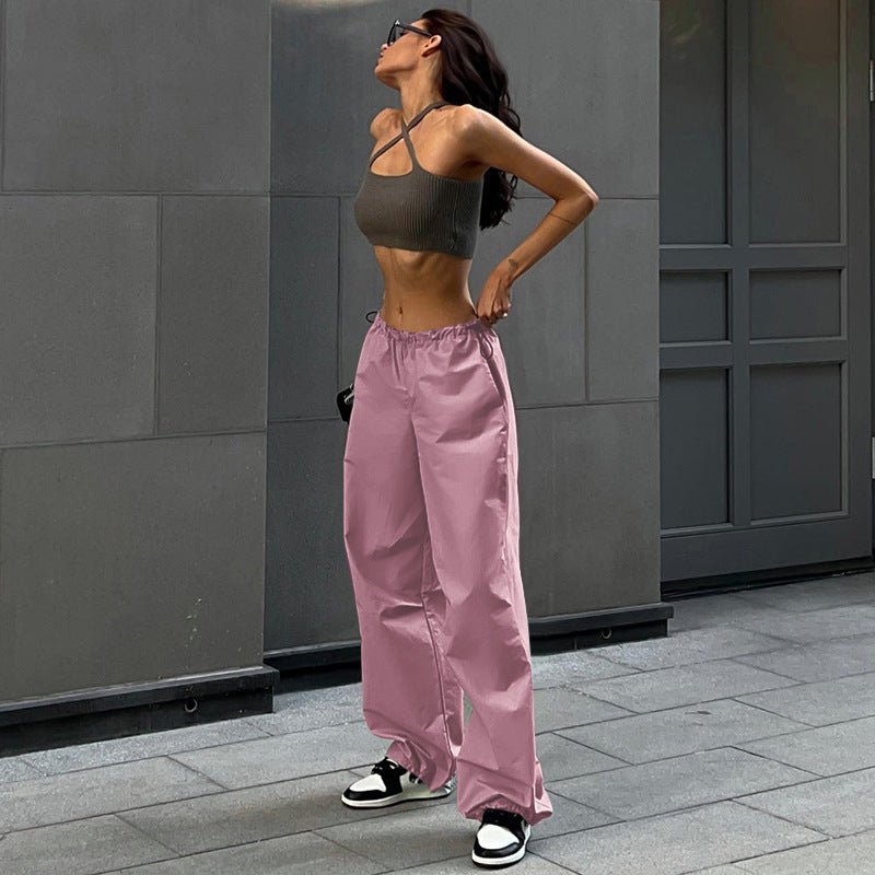 Foot Drawstring Cargo Pants - cherrykittenFoot Drawstring Cargo Pants