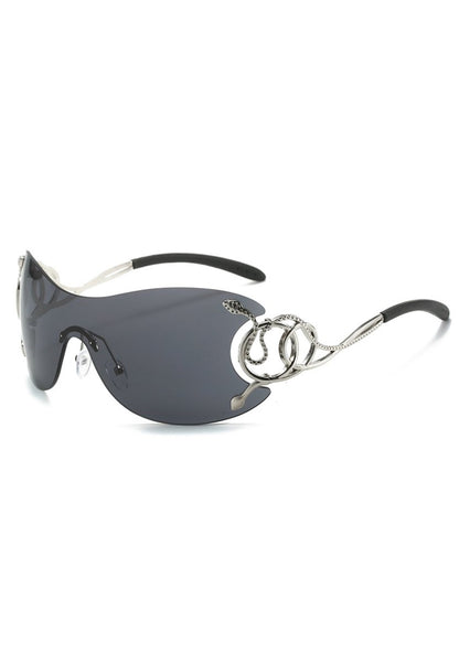 Frameless Silver Snake Sunglasses - cherrykittenFrameless Silver Snake Sunglasses