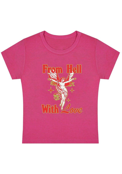From Hall With Love Y2k Baby Tee - cherrykittenFrom Hall With Love Y2k Baby Tee