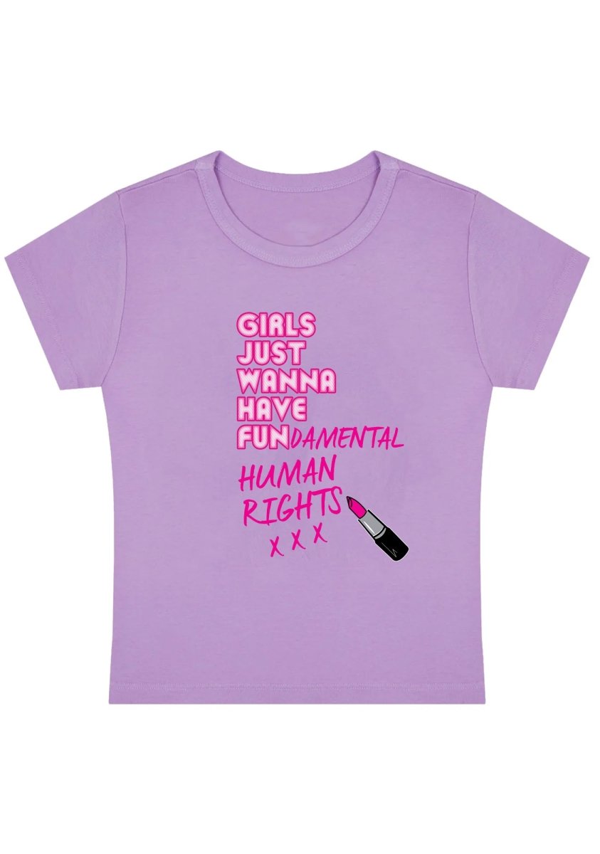 Girls Just Wanna Have Fun Y2K Baby Tee - cherrykittenGirls Just Wanna Have Fun Y2K Baby Tee