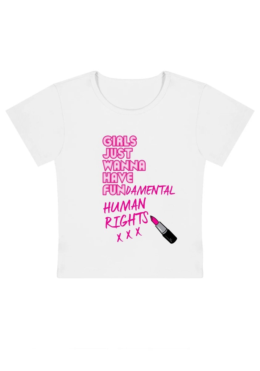Girls Just Wanna Have Fun Y2K Baby Tee - cherrykittenGirls Just Wanna Have Fun Y2K Baby Tee