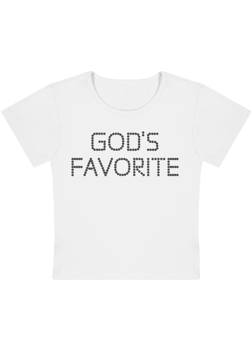 God's Favorite Y2k Baby Tee - cherrykittenGod's Favorite Y2k Baby Tee