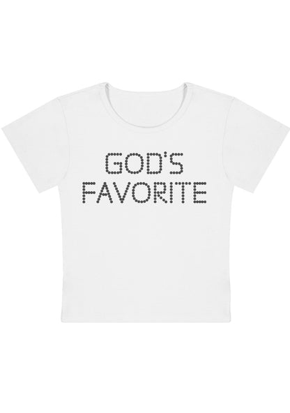 God's Favorite Y2k Baby Tee - cherrykittenGod's Favorite Y2k Baby Tee