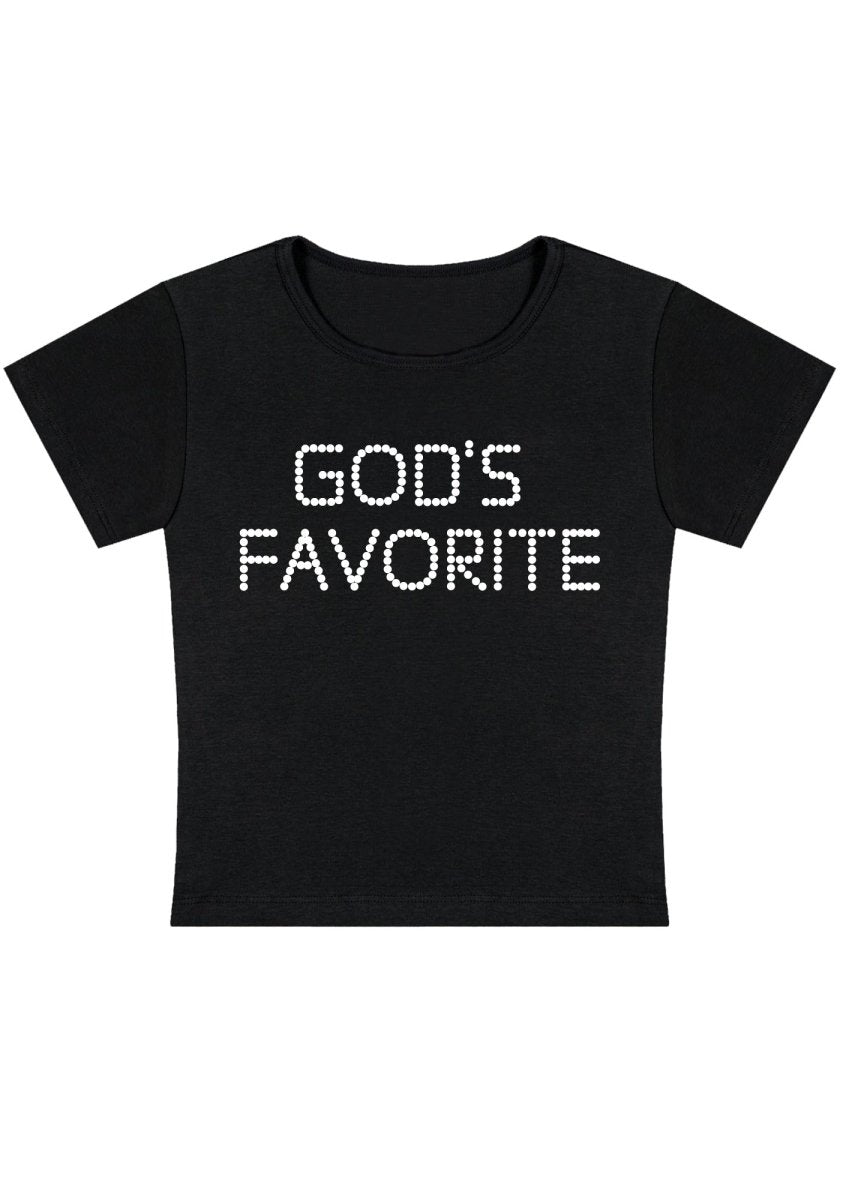 God's Favorite Y2k Baby Tee - cherrykittenGod's Favorite Y2k Baby Tee
