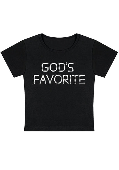 God's Favorite Y2k Baby Tee - cherrykittenGod's Favorite Y2k Baby Tee