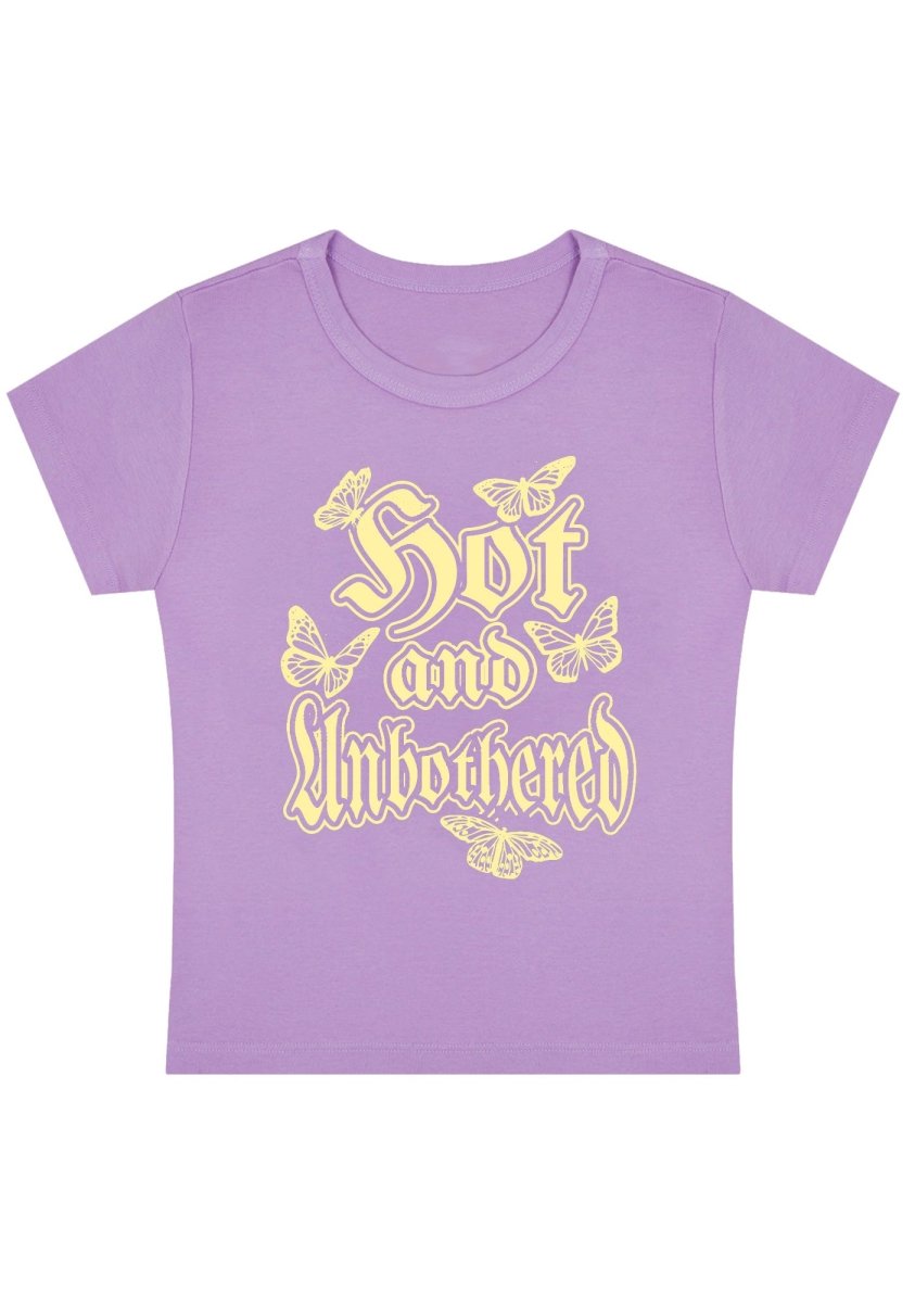 Hot And Unbothered Y2k Baby Tee - cherrykittenHot And Unbothered Y2k Baby Tee