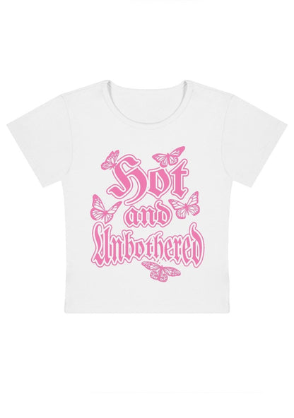 Hot And Unbothered Y2k Baby Tee - cherrykittenHot And Unbothered Y2k Baby Tee