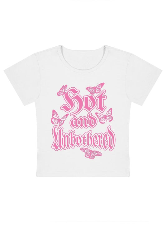 Hot And Unbothered Y2k Baby Tee - cherrykittenHot And Unbothered Y2k Baby Tee