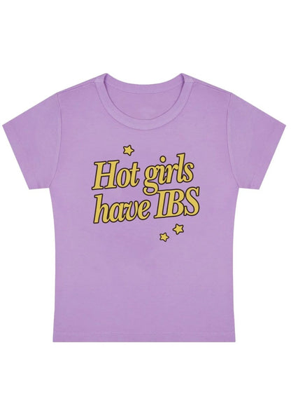 Hot Girls Have IBS Y2K Baby Tee - cherrykittenHot Girls Have IBS Y2K Baby Tee