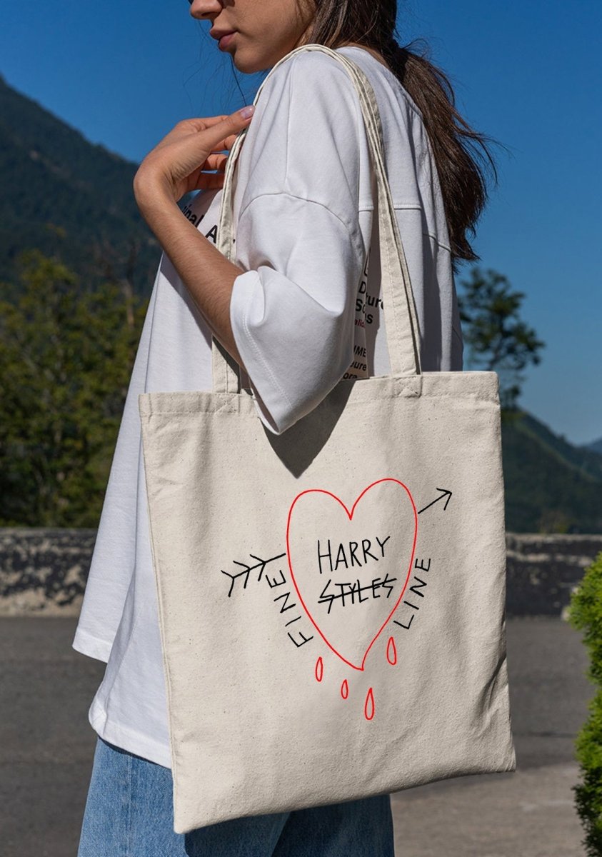 HS Fine Line Canvas Tote Bag - cherrykittenHS Fine Line Canvas Tote Bag